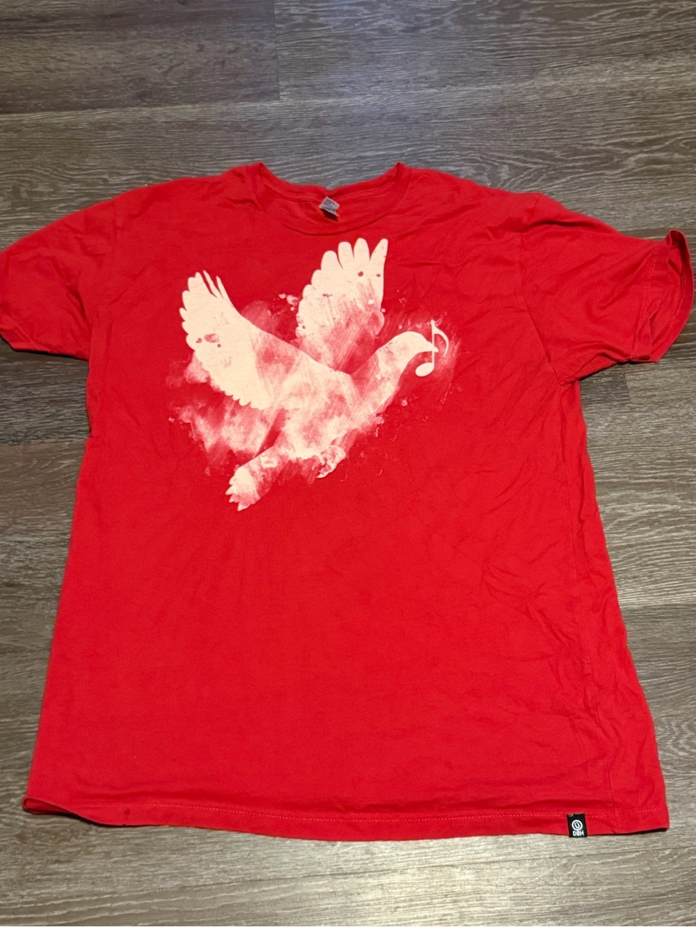 Red DBH Dove Music Note Graphic Tee - Design By Humans XL